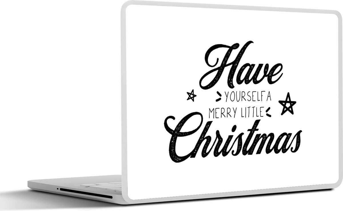 Laptop sticker - 17.3 inch - Kerst - Spreuken - Have yourself a merry little Christmas - Quotes - 40x30cm - Laptopstickers - Laptop skin - Cover