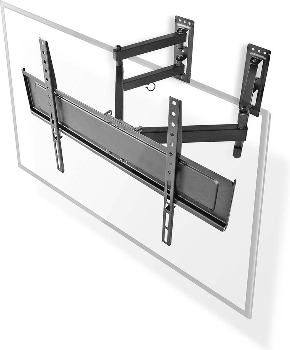 Nedis Draai- en Kantelbare TV-Muurbeugel | 32-70 " | Maximaal schermgewicht: 40 kg | Kantelbaar | Draaibaar | Minimale muurafstand: 80 mm | Maximale muurafstand: 520 mm | 3 Draaipunt(en) | Staal | Zwart