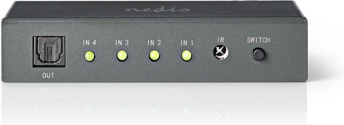 Digitale Audio-Switch | 4-wegs | Input: 4x TosLink | Output: 1x TosLink  |... | bol.com