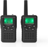 Walkie talkie Set - 2 Handsets - Tot 10 km - Frequentiekanalen: 8 - PTT / VOX - tot 6 uur - Oplaadstation inbegrepen - Koptelefoonoutput - Zwart