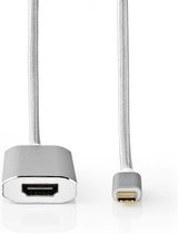 USB-Adapter | USB 3.2 Gen 1 | USB-C™ Male | HDMI™ Female | Power delivery | 2.00 m | Rond | Verguld | Gebreid / Nylon | Zilver | Cover Window Box