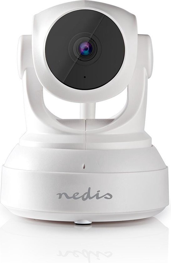 Nedis Wi-Fi IP-Camera - HD 720p - Nachtzicht: 10 m - Netvoeding - Kijkhoek: 56 ° - ABS - Wit / Zwart