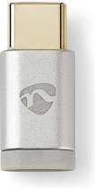 Nedis USB-Adapter | USB 2.0 | USB-C™ Male | USB Micro-B Female | 480 Mbps | Verguld | Zilver | Cover Window Box