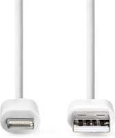 Nedis Lightning Kabel - USB 2.0 - Apple Lightning 8-Pins - USB-A Male - 480 Mbps - Vernikkeld - 2.00 m - Rond - PVC - Wit - Envelop