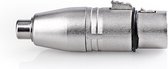 XLR-Adapter - XLR 3-Pins Female - RCA Female - Vernikkeld - Recht - Metaal - Zilver - 10 Stuks - Polybag