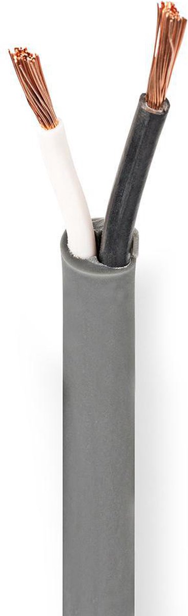 Nedis Speaker-Kabel - 2 x 2.50 mm² - Koper - 100 m - Rond - PVC - Donkergrijs - Rol