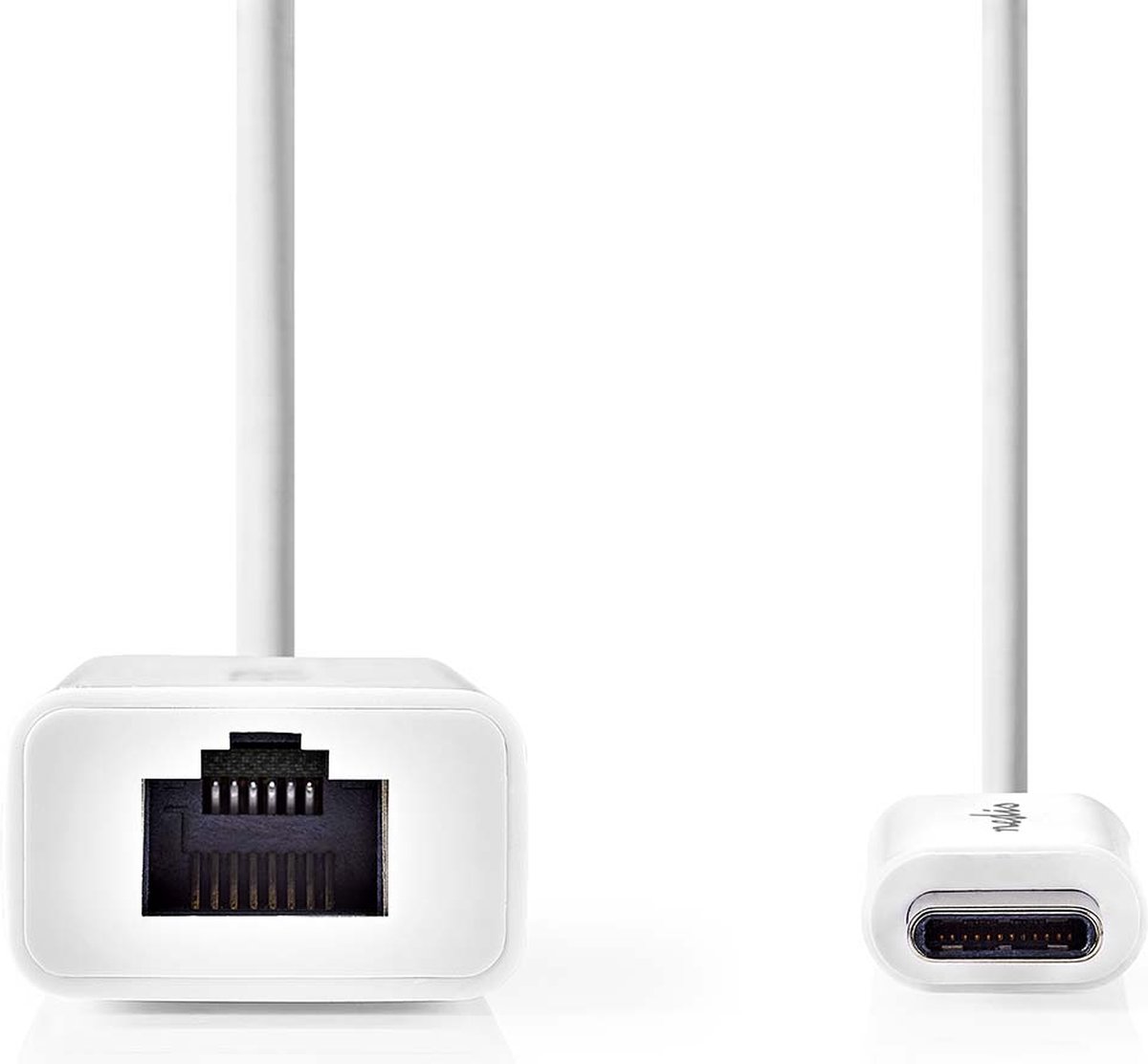 USB-C-Adapterkabel | Type-C Male - RJ45 Female | 0,2 m | Wit