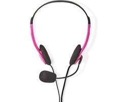 Nedis PC-Headset – On-Ear – Stereo – 2x 3.5 mm – Inklapbare Microfoon – Roze