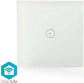 Nedis SmartLife Wandschakelaar | Wi-Fi | Enkel | Muurmontage | 1000 W | Android™ / IOS | Glas | Wit