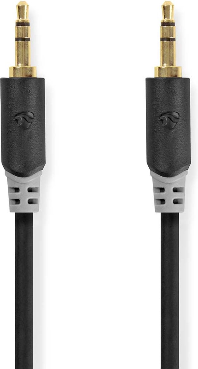 Stereo audiokabel | 3,5 mm male - 3,5 mm male | 2,0 m | Antraciet