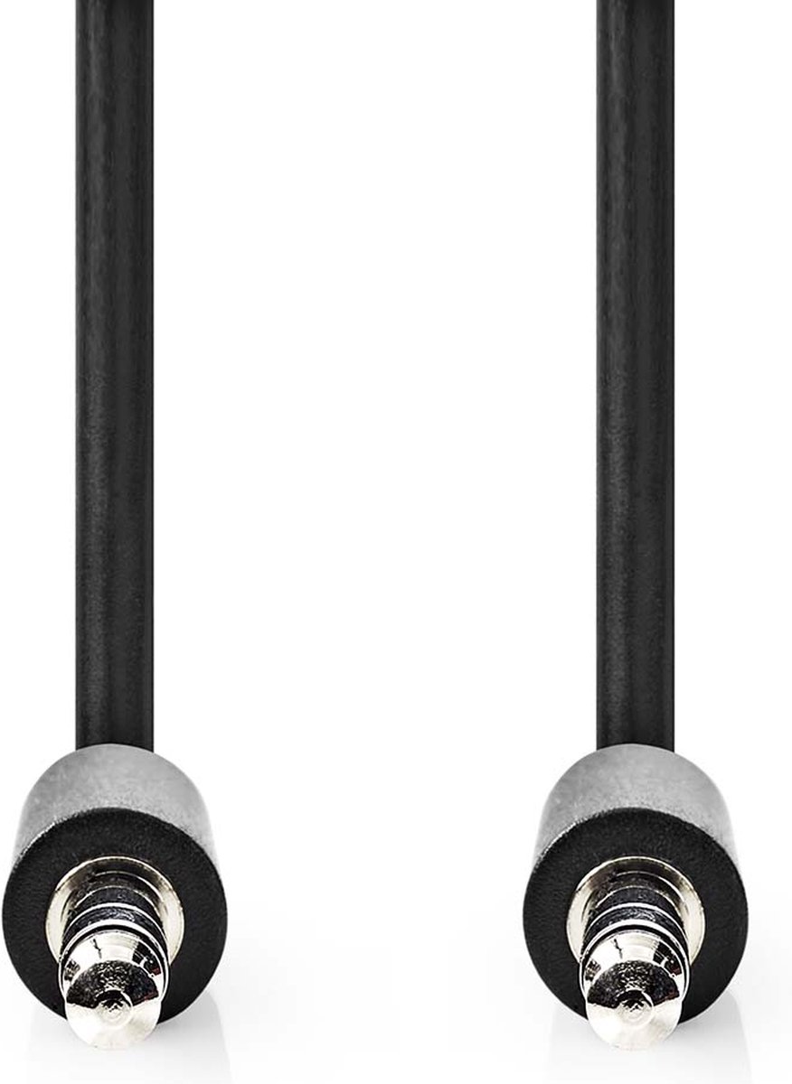 Nedis Stereo-Audiokabel - 3,5 mm Male - 3,5 mm Male - Vernikkeld - 1.00 m - Rond - Zwart - Label
