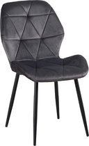 ZAZA Home Jane fluwelen eetkamerstoelen set van 4 velvet Grijs