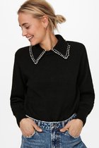 Jacqueline de Yong Trui Jdyaubray Life L/s Pearl Pullover Knt 15244090 Black/w White Pe Dames Maat - S