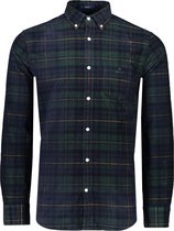 Gant Overhemd Groen Normaal - Maat L - Heren - Herfst/Winter Collectie - Katoen