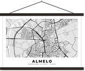 Porte-affiche avec affiche - Affiche scolaire - Plan de la ville - Almelo - Nederland - 60x40 cm - Lattes noires