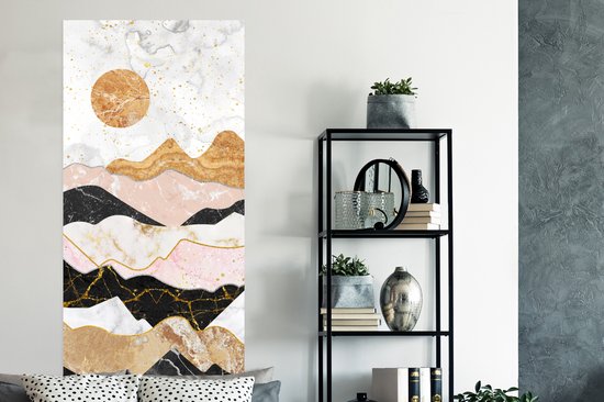Affiche Marbre - Or - Pastel - 75x150 cm