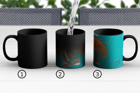 Magic Mug - Photo Heat Mug - Vintage - Surf - Planche de surf - 350 ML
