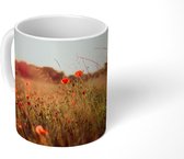 Mok - Zonsondergang - Bloemen - Rood - 350 ML - Beker