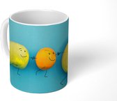 Mok - Smiley - Fruit - Blauw - 350 ML - Beker