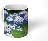 Mok - Blauwe hortensia bloemen - 350 ML - Beker