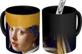 Magische Mok - Foto op Warmte Mokken - Koffiemok - Meisje met de parel - Goud - Vermeer - Magic Mok - Beker - 350 ML - Theemok