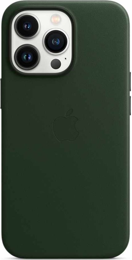 Foto: Leren hoesje met magsafe voor iphone 13 pro max sequoia groen