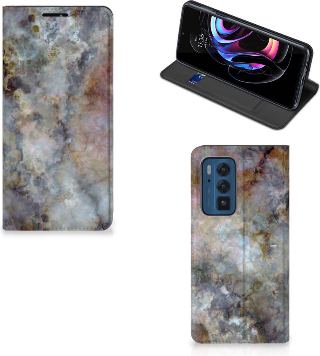 Motorola Edge 20 Pro Standcase Marmer Grijs