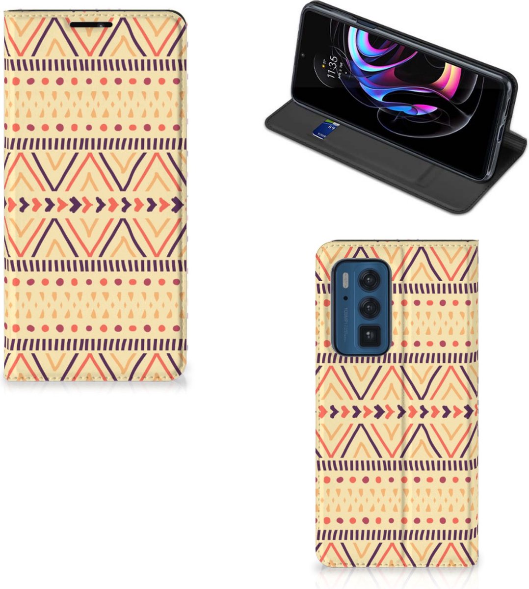 Motorola Edge 20 Pro Hoesje met Magneet Aztec Yellow