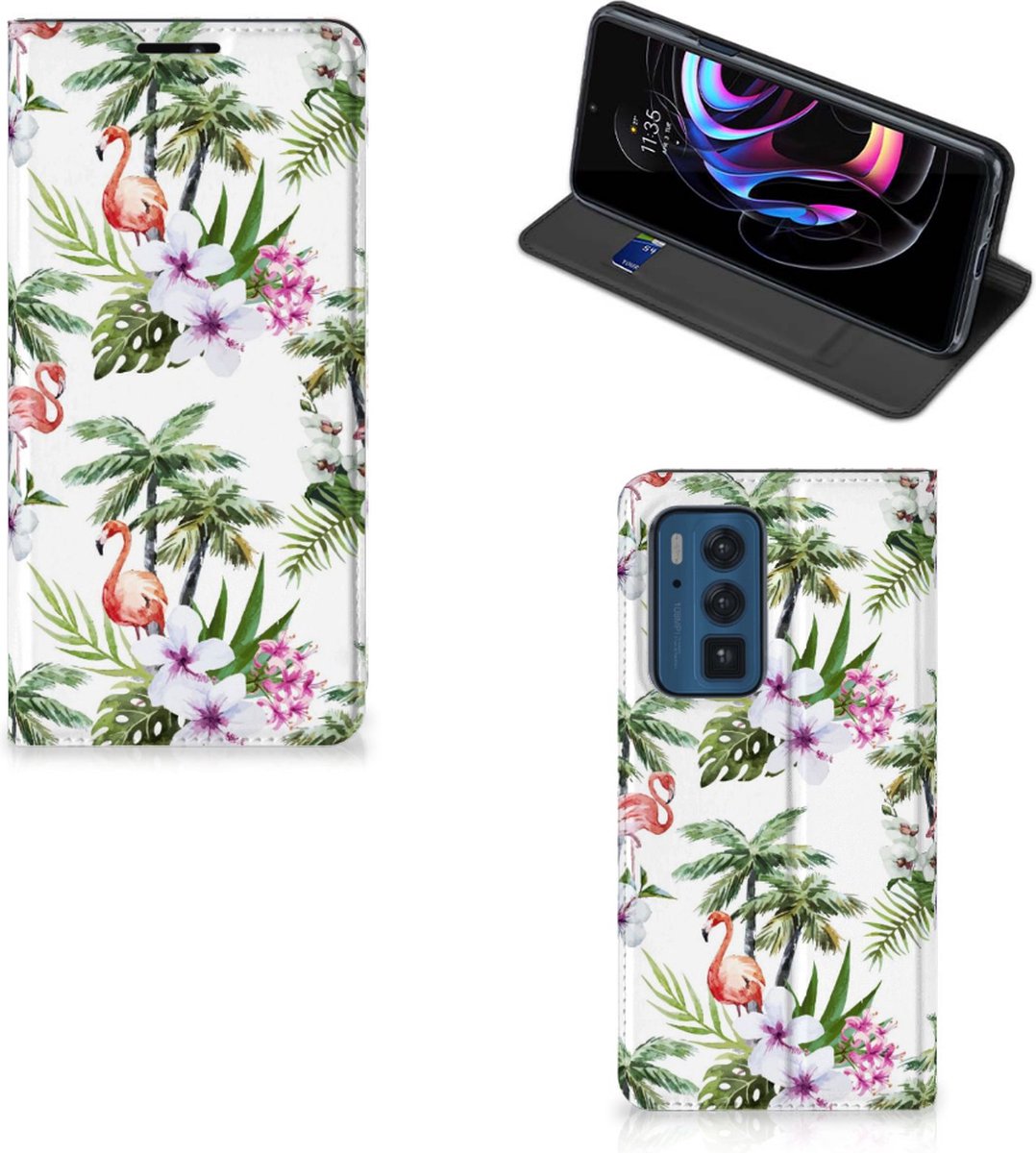 Motorola Edge 20 Pro Hoesje maken Flamingo Palms