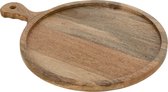 J-Line Rond Handvat Mango snijplank - hout - naturel - woonaccessoires