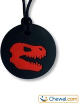 Bijtketting kauwketting | Dinosaurus Dino Disk Zwart | Rood | Chewel ®