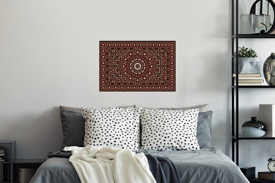Stickers muraux - Motifs - Mandala - Tapis - Rouge - 60x40 cm - Film Adhésif