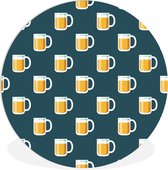 WallCircle - Wall Circle - Wall Circle Indoor - Bières - Verres - Violet - 140x140 cm - Décoration murale - Peintures Ronds