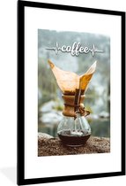 Fotolijst incl. Poster - Koffie - Quotes - Spreuken - Coffee - 60x90 cm - Posterlijst