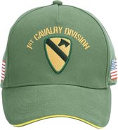 Baseballcap US 1st Cavalry Division - Groen met Geel logo