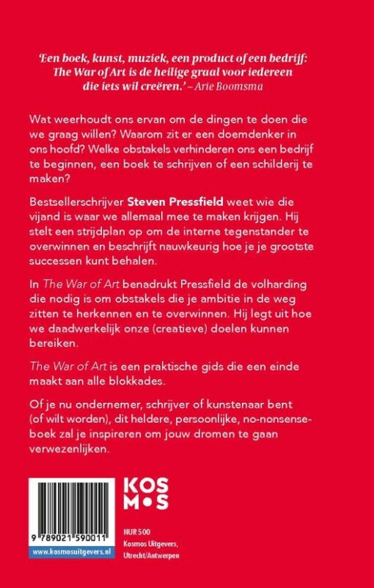The War of Art - back cover