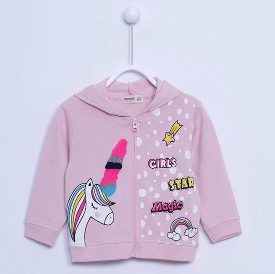 alisé Magic baby sweatshirt unicorn met capuchon Roze 68