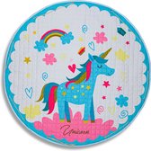 Baby cadeau meisje - Vloerkleed baby - Unicorn - kinder Kleurtjes - Speelmat kinderkamer - kindertapijt - speelkleed meisje - Roze - Blauw - Wit