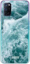 6F hoesje - geschikt voor OPPO A92 -  Transparant TPU Case - Whitecap Waves #ffffff