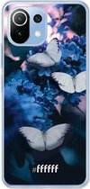 6F hoesje - geschikt voor Xiaomi Mi 11 Lite -  Transparant TPU Case - Blooming Butterflies #ffffff