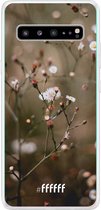 6F hoesje - geschikt voor Samsung Galaxy S10 5G -  Transparant TPU Case - Flower Buds #ffffff