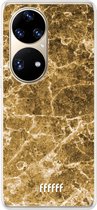 6F hoesje - geschikt voor Huawei P50 Pro -  Transparant TPU Case - Gold Marble #ffffff