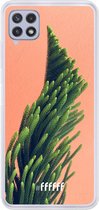 6F hoesje - geschikt voor Samsung Galaxy A22 4G -  Transparant TPU Case - Waving Plant #ffffff