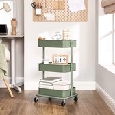 IN.HOMEXL - Dante - Keukentrolley - Keukentrolley op wieltjes - Multifunctionelle trolley - Keukentrolley met lades – Rolkast – Serveerwagen – Groen - 43 x 35 x 73.5 cm