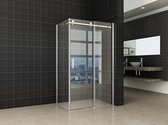 Bally cabine de douche porte coulissante rectangle 120x100x200cm 8mm verre de sécurité anti-calcaire avec revêtement NANO Chrome