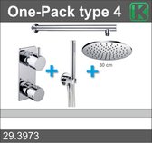 Bally One-Pack Type 4 Inbouw Regendoucheset Met Thermostaatkraan 30cm Chroom