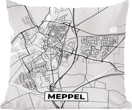 Sierkussen - Stadskaart Meppel - Multicolor - 40 Cm X 40 Cm