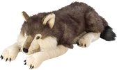Pluche wolf knuffel 76 cm - wolven knuffeldier