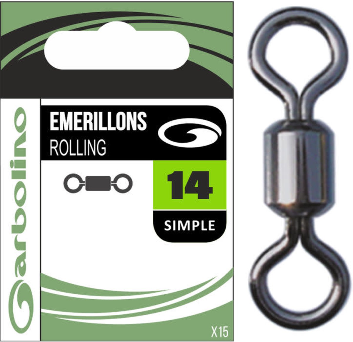 Garbolino Stream Line Micro Swivels Diamond (15 pcs) - Maat : 12