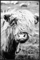 JUNIQE - Poster in kunststof lijst Moo-dy teen -30x45 /Wit & Zwart